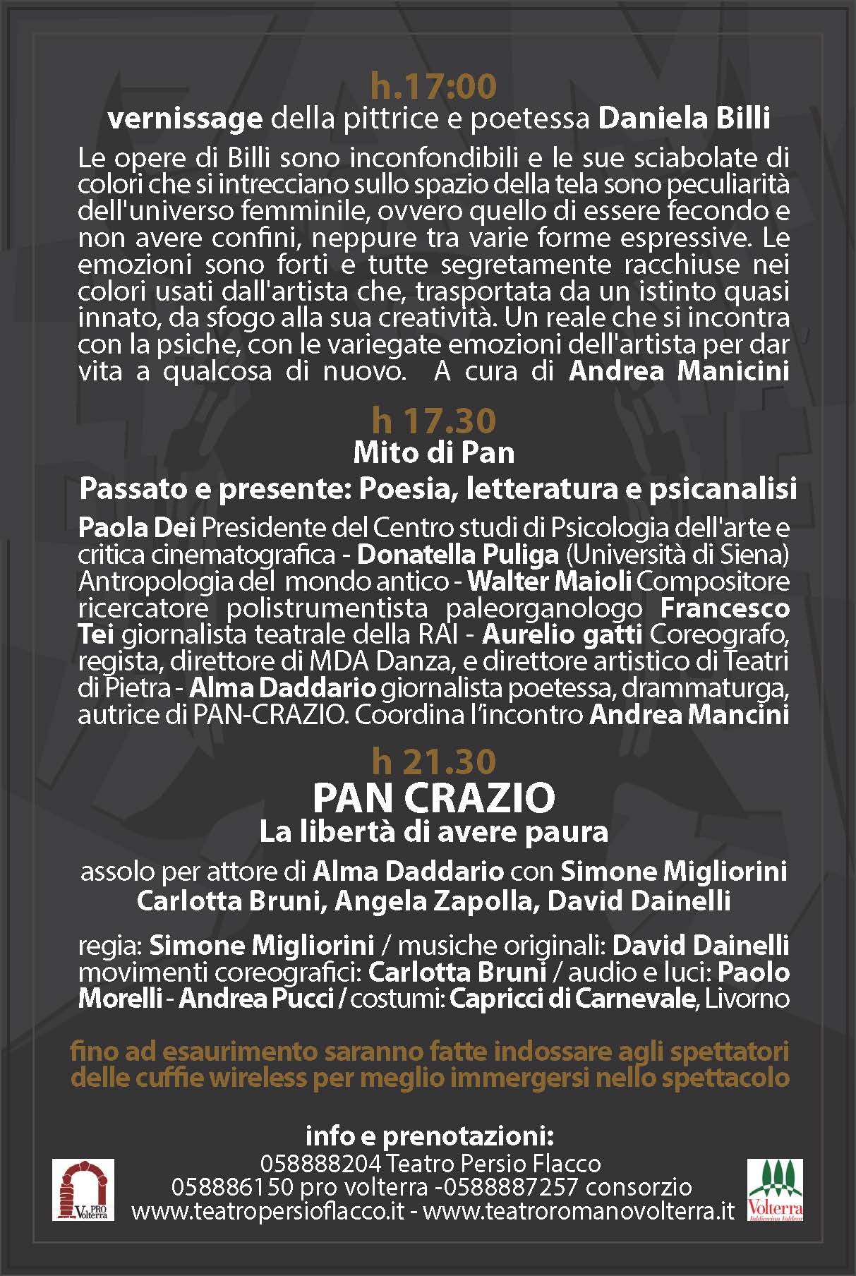 Pancrazio in prima nazionale al Teatro Persio Flacco